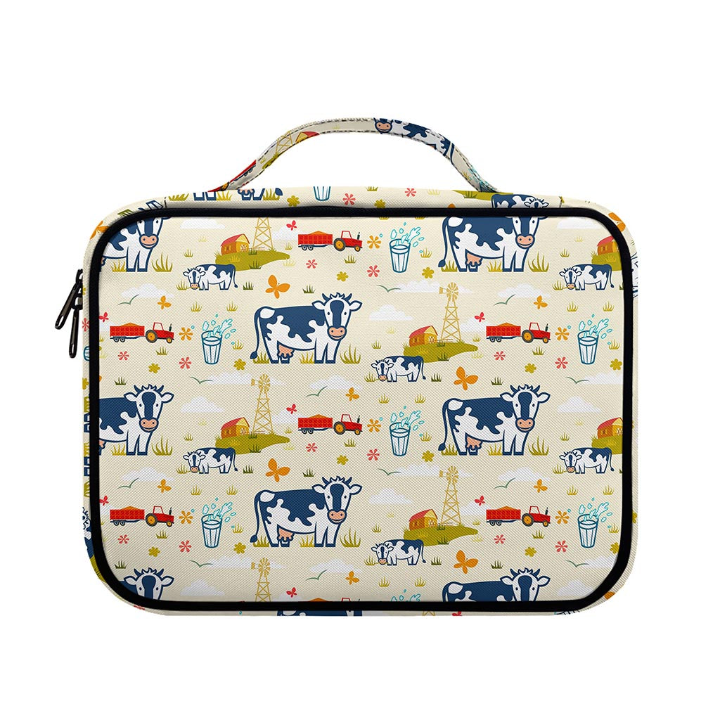 Cartoon Dairy Cow Farm Pattern Print Briefcase Bible Bag