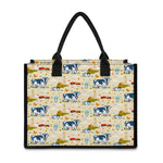 Cartoon Dairy Cow Farm Pattern Print Canvas Tote Bag