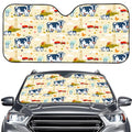 Cartoon Dairy Cow Farm Pattern Print Car Windshield Sun Shade