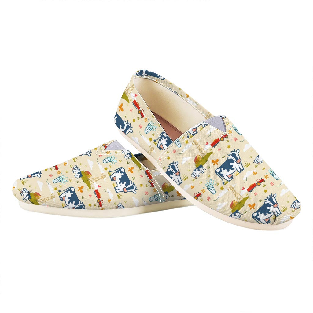 Cartoon Dairy Cow Farm Pattern Print Casual Shoes