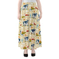 Cartoon Dairy Cow Farm Pattern Print Chiffon Maxi Skirt