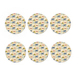 Cartoon Dairy Cow Farm Pattern Print Coaster Set