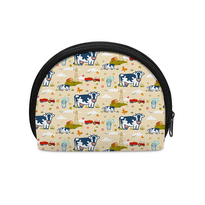 Cartoon Dairy Cow Farm Pattern Print Coin Purse