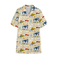 Cartoon Dairy Cow Farm Pattern Print Cotton Hawaiian Shirt