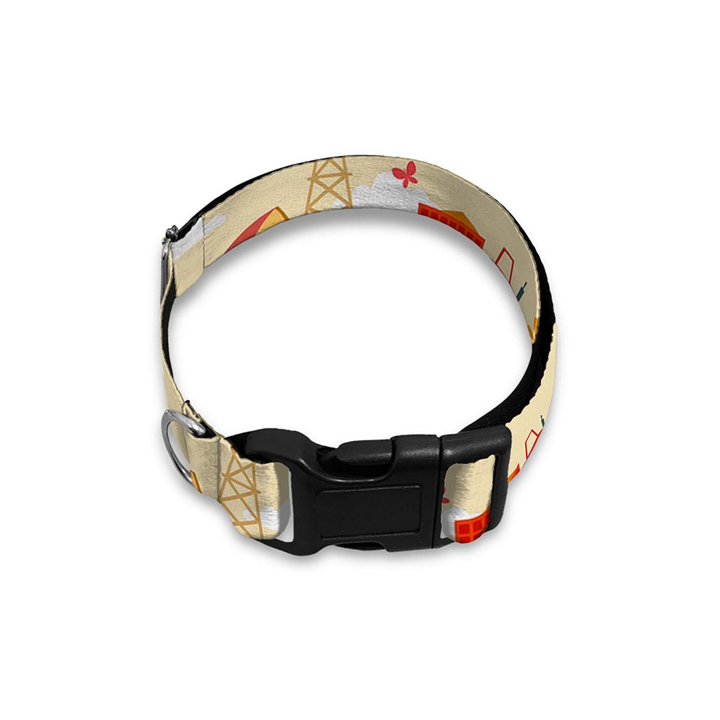Cartoon Dairy Cow Farm Pattern Print Dog Collar