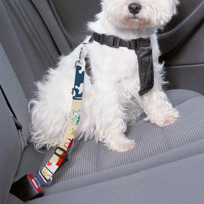 Cartoon Dairy Cow Farm Pattern Print Dog Seat Belt
