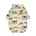 Cartoon Dairy Cow Farm Pattern Print Dog Zip Up Hoodie