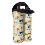 Cartoon Dairy Cow Farm Pattern Print Double Neoprene Wine Tote