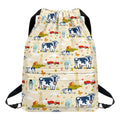 Cartoon Dairy Cow Farm Pattern Print Drawstring Backpack