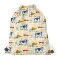 Cartoon Dairy Cow Farm Pattern Print Drawstring Bag