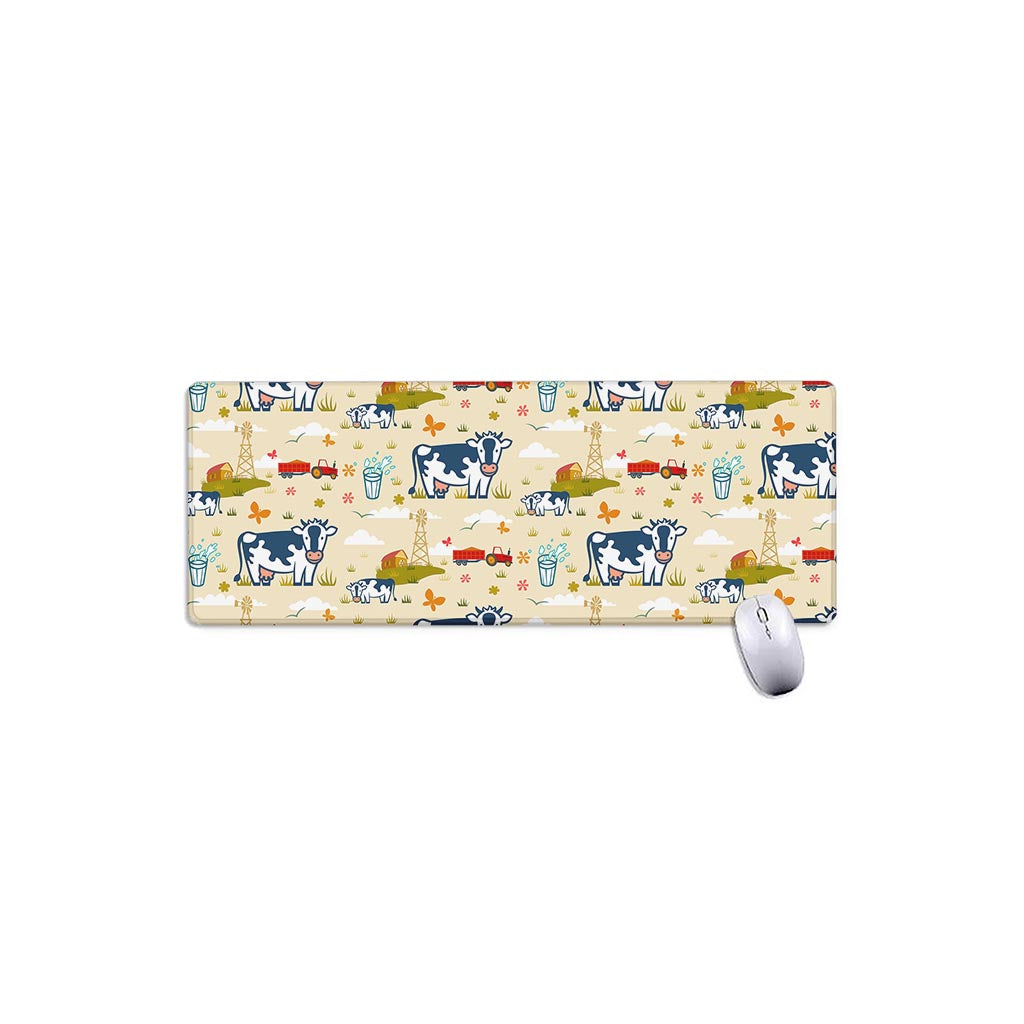 Cartoon Dairy Cow Farm Pattern Print Extended Mouse Pad