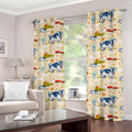 Cartoon Dairy Cow Farm Pattern Print Grommet Curtains