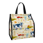Cartoon Dairy Cow Farm Pattern Print Insulated Lunch Tote