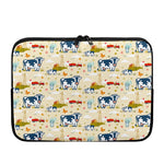 Cartoon Dairy Cow Farm Pattern Print Laptop Sleeve