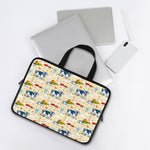 Cartoon Dairy Cow Farm Pattern Print Laptop Sleeve With Handle