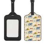 Cartoon Dairy Cow Farm Pattern Print Luggage Tag