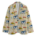 Cartoon Dairy Cow Farm Pattern Print Men's Blazer