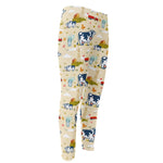 Cartoon Dairy Cow Farm Pattern Print Men's Compression Pants