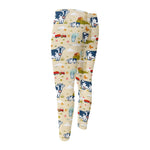 Cartoon Dairy Cow Farm Pattern Print Men's Compression Pants