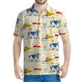 Cartoon Dairy Cow Farm Pattern Print Men's Polo Shirt