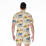 Cartoon Dairy Cow Farm Pattern Print Men's Rompers