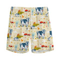 Cartoon Dairy Cow Farm Pattern Print Men's Athletic Shorts