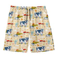 Cartoon Dairy Cow Farm Pattern Print Men's Swim Trunks