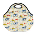Cartoon Dairy Cow Farm Pattern Print Neoprene Lunch Bag