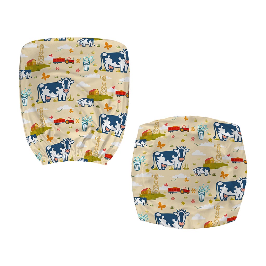 Cartoon Dairy Cow Farm Pattern Print Office Chair Cover