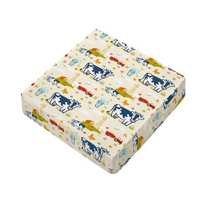Cartoon Dairy Cow Farm Pattern Print Outdoor Seat Cushion Cover