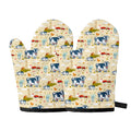 Cartoon Dairy Cow Farm Pattern Print Oven Mitts