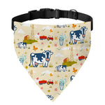 Cartoon Dairy Cow Farm Pattern Print Over The Collar Dog Bandana