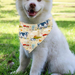 Cartoon Dairy Cow Farm Pattern Print Over The Collar Dog Bandana