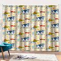 Cartoon Dairy Cow Farm Pattern Print Pencil Pleat Curtains