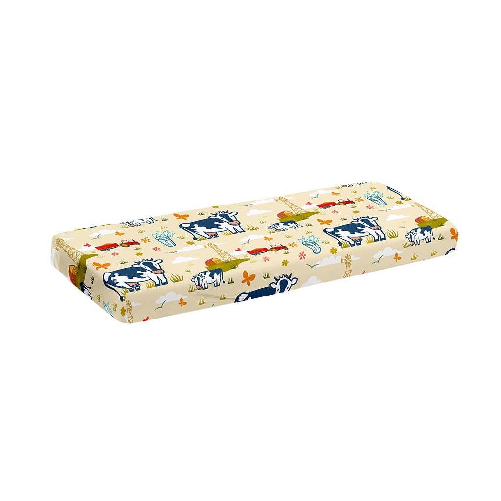 Cartoon Dairy Cow Farm Pattern Print Piano Keyboard Cover