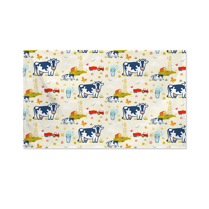 Cartoon Dairy Cow Farm Pattern Print Polyester Flag