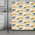 Cartoon Dairy Cow Farm Pattern Print Polyester Shower Curtain