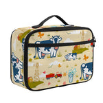 Cartoon Dairy Cow Farm Pattern Print Portable Lunch Bag