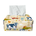 Cartoon Dairy Cow Farm Pattern Print Rectangle Tissue Box Cover