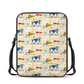 Cartoon Dairy Cow Farm Pattern Print Rectangular Crossbody Bag