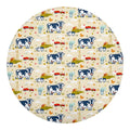 Cartoon Dairy Cow Farm Pattern Print Round Blanket