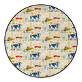 Cartoon Dairy Cow Farm Pattern Print Round Floor Mat