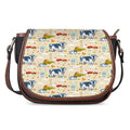Cartoon Dairy Cow Farm Pattern Print Saddle Bag