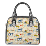 Cartoon Dairy Cow Farm Pattern Print Shoulder Handbag