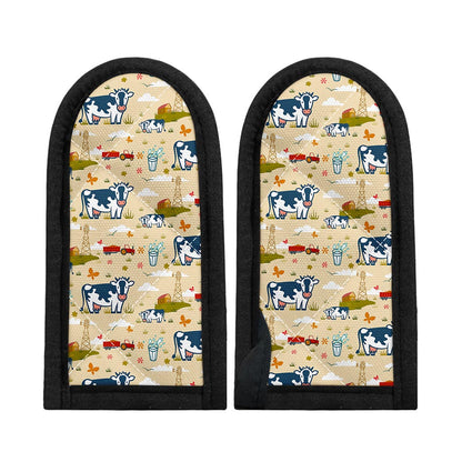Cartoon Dairy Cow Farm Pattern Print Skillet Handle Cover