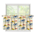 Cartoon Dairy Cow Farm Pattern Print Tier Curtains