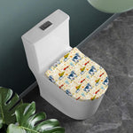 Cartoon Dairy Cow Farm Pattern Print Toilet Lid Cover