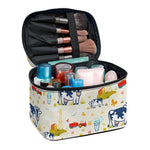 Cartoon Dairy Cow Farm Pattern Print Travel Makeup Bag