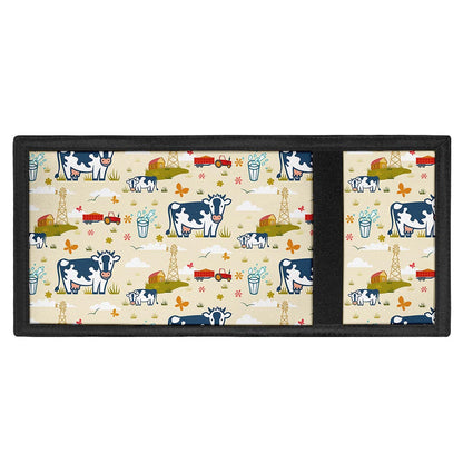 Cartoon Dairy Cow Farm Pattern Print Trifold Wallet