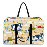 Cartoon Dairy Cow Farm Pattern Print Utility Tote Bag